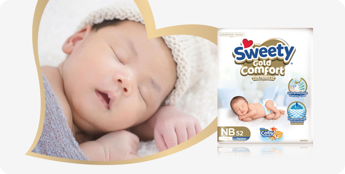 Popok perekat Sweety Gold Comfort untuik bayi baru lahir Ukuran NB